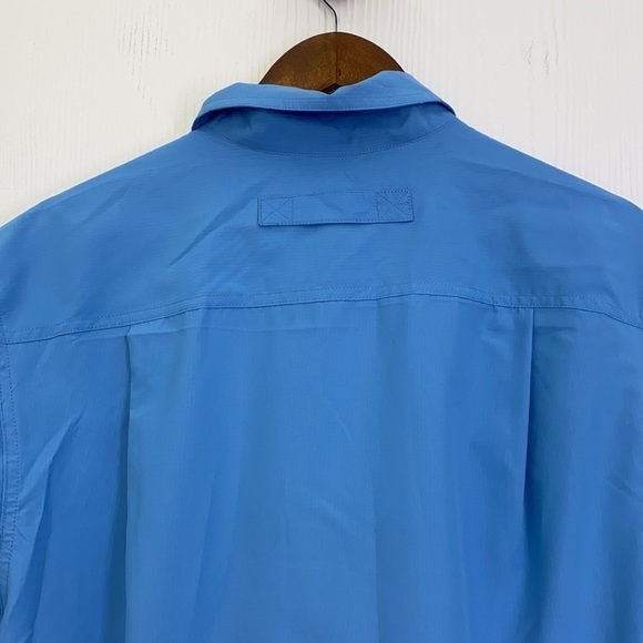 Duluth Trading Company - Baby Blue Polyester Short Sleeve Button Up Size Med - Picture 10 of 10